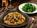 黑松露鹿兒島黑毛牛飯（肉香·賦能·低 GI）+蔬菜套餐（可選涼拌西蘭花或涼拌菠菜苗）